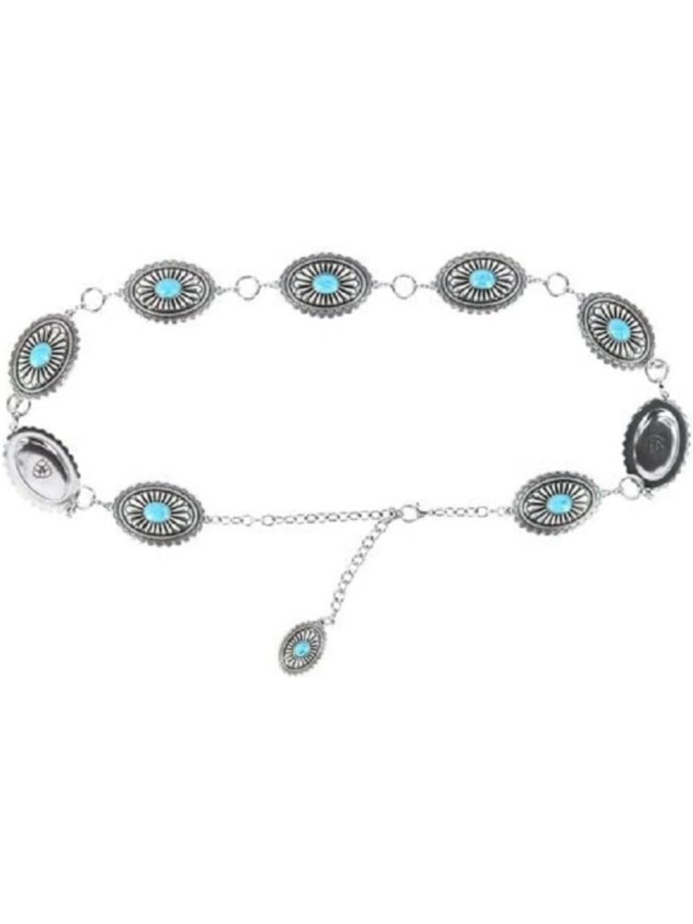 Stylish Women's Concho Belt with Black Center Stones & Lobster Claw Closure